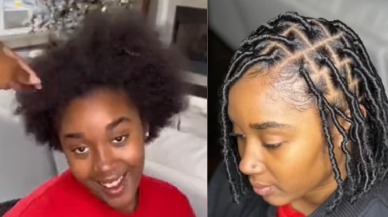 Bob faux locs with a beautiful natural finish