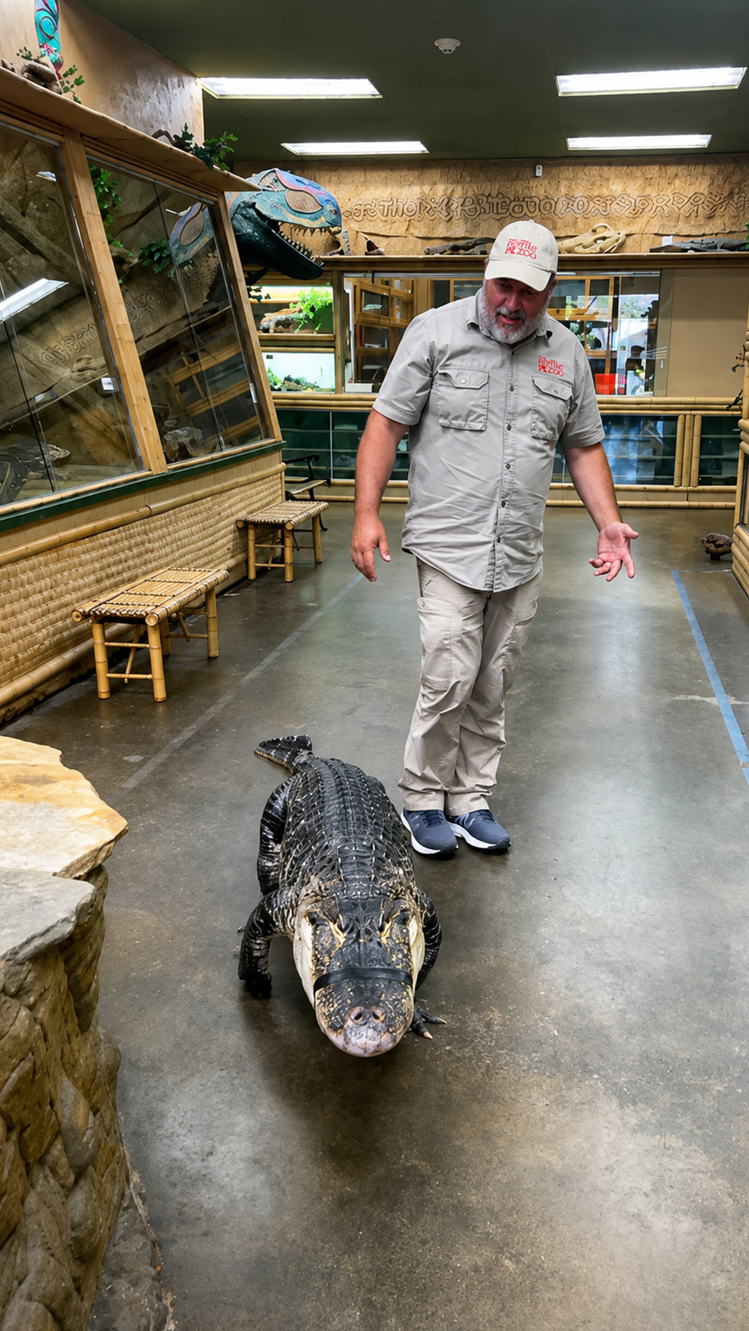 Grumpy alligator completely ignores its caretaker’s instructions