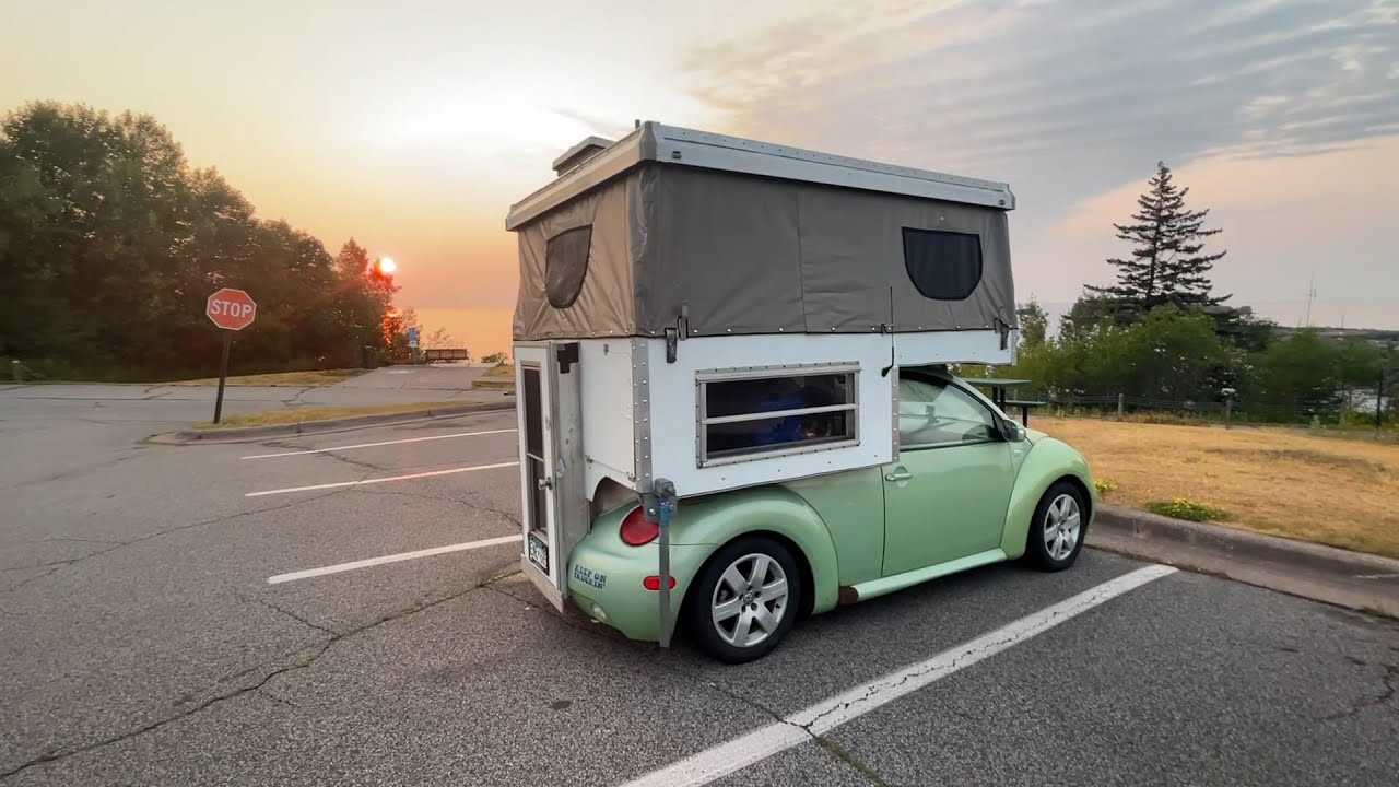 Camping in My Small Car for the First Time | Overnight in Pop-Up Tent