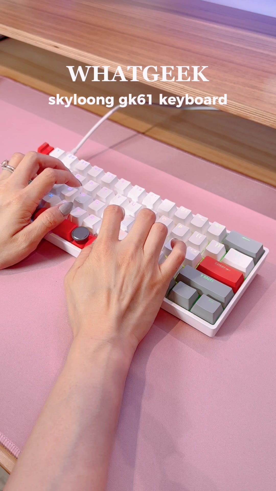 A mechanical keyboard with a split spacebar