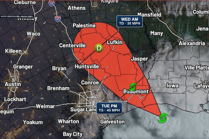 Blood red map shows horror path of Tropical Storm Edouard as 2 states ...