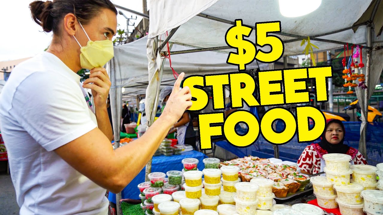 $5 night market street food challenge in Bangkok 🇹🇭