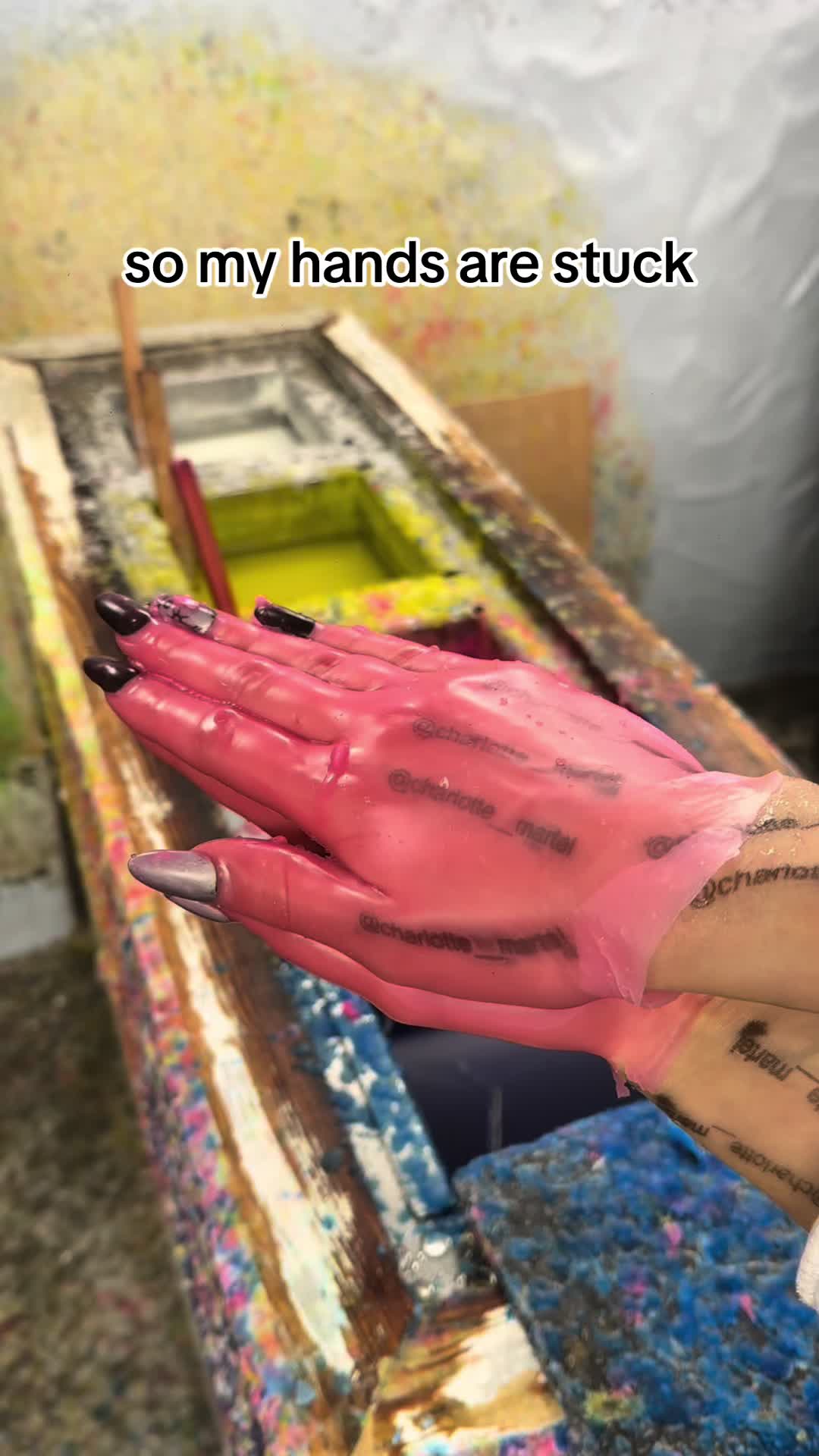 Removing a finished wax hand mold