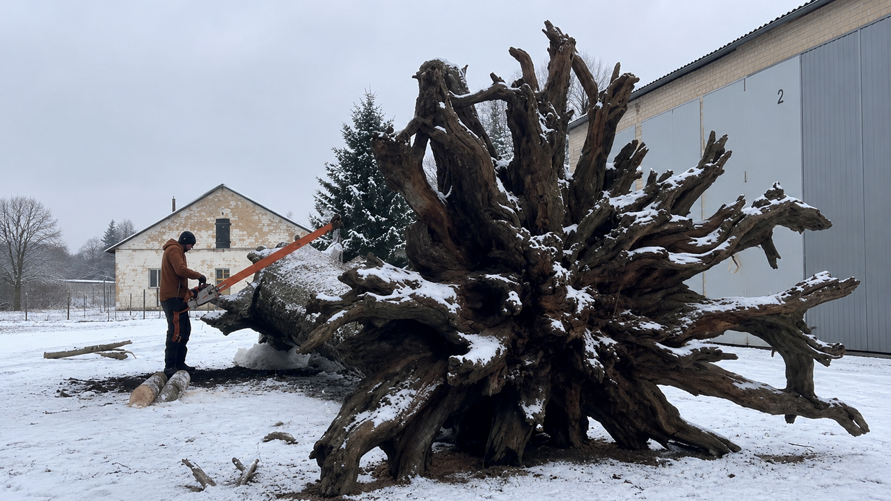 5,000-year-old bog oak is cut into giant slabs worth tens of thousands
