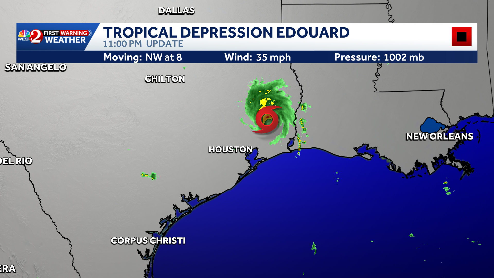 Edouard downgraded to tropical depression over Texas