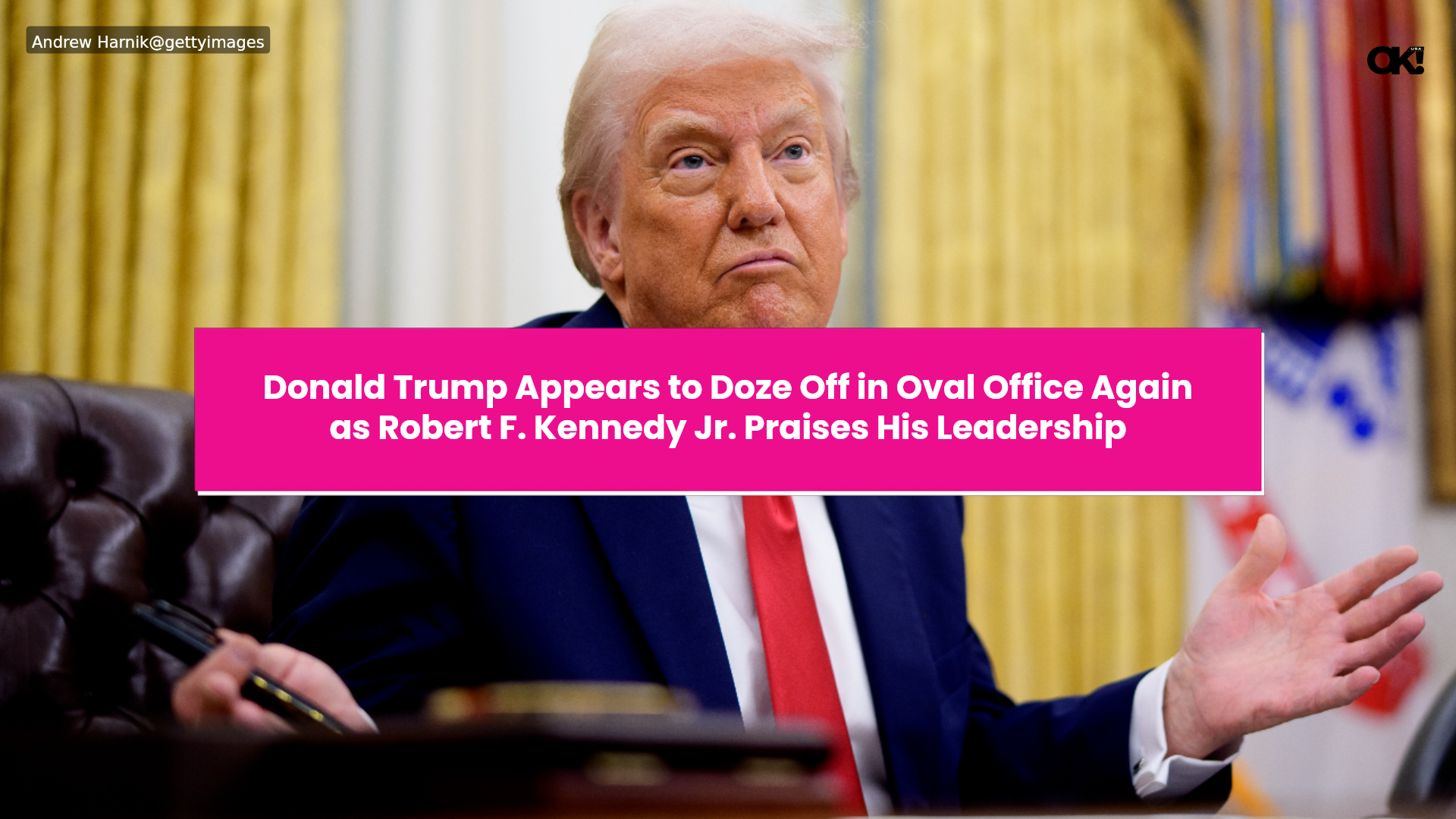 Donald Trump appears to doze off in Oval Office again as Robert F ...