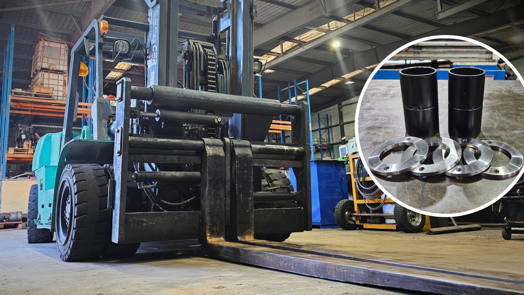 Big forklift bushing repair