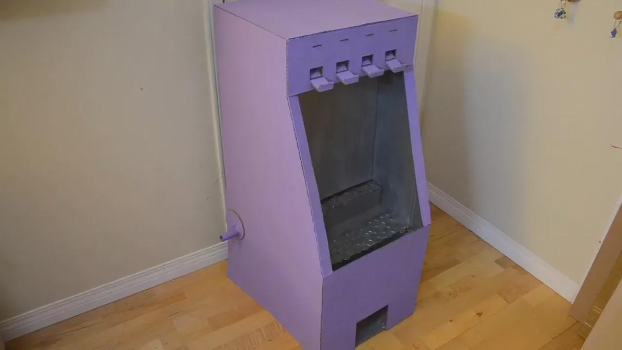 DIY cardboard coin pusher game