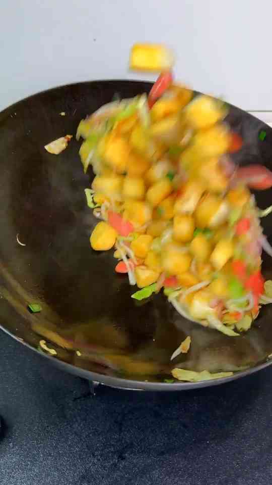 Stir fried bread with a creative leftover makeover