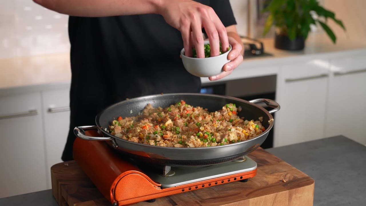 One pan of chicken fried rice creates an entire week of meals