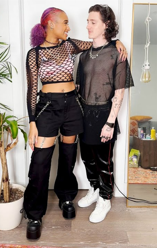 Matching fishnet outfit style ideas