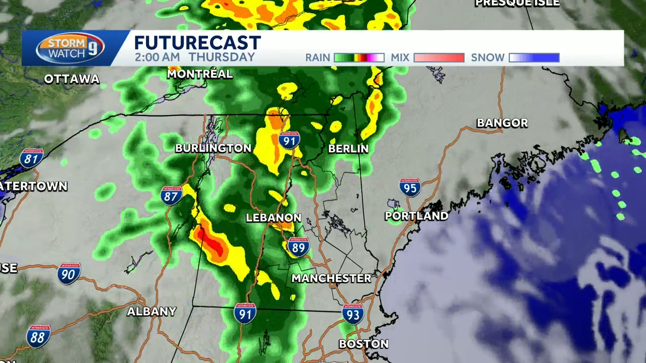 Another round of rain moves in Thursday morning in New Hampshire