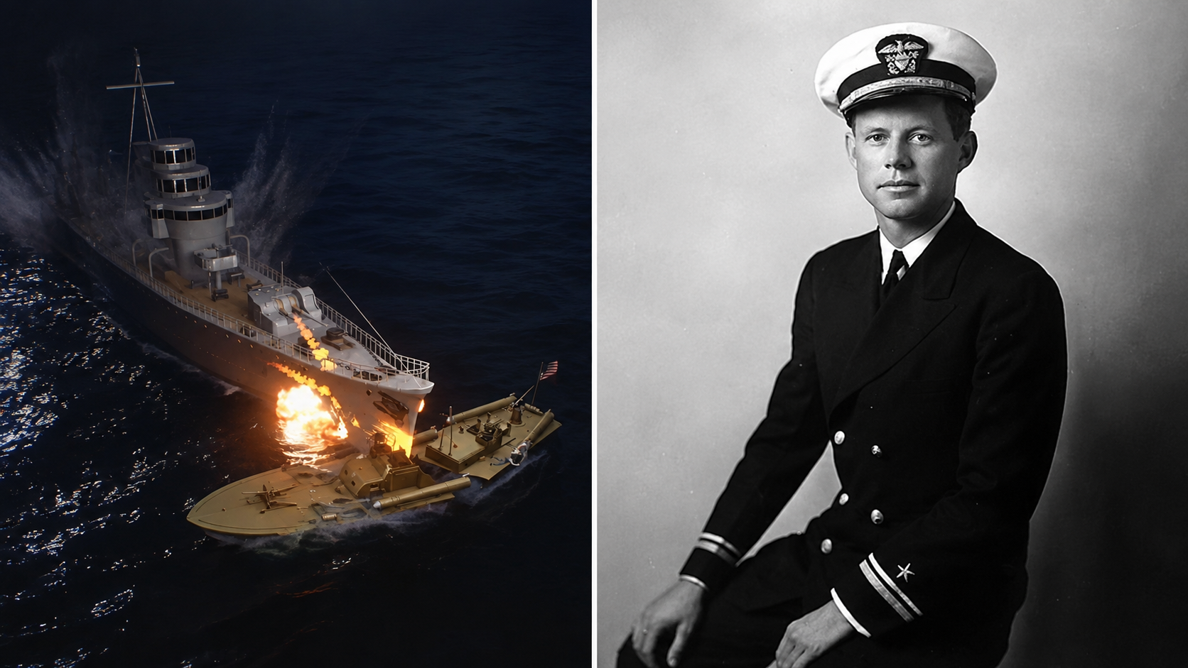 John F Kennedy’s boat was cut in half by a Japanese destroyer - but he ...