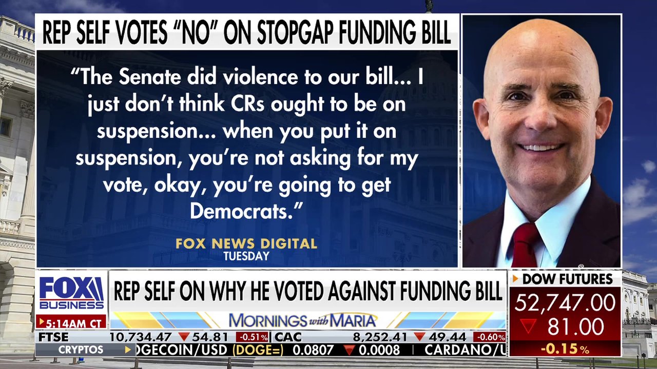 Keith Self explains vote against stopgap funding bill