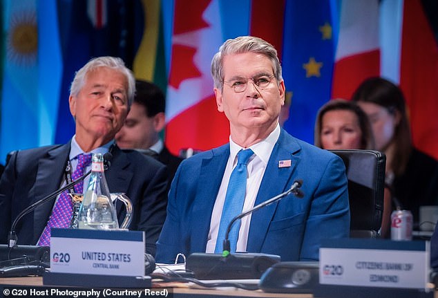 JPMorgan CEO Jamie Dimon and Bessent attending the summit