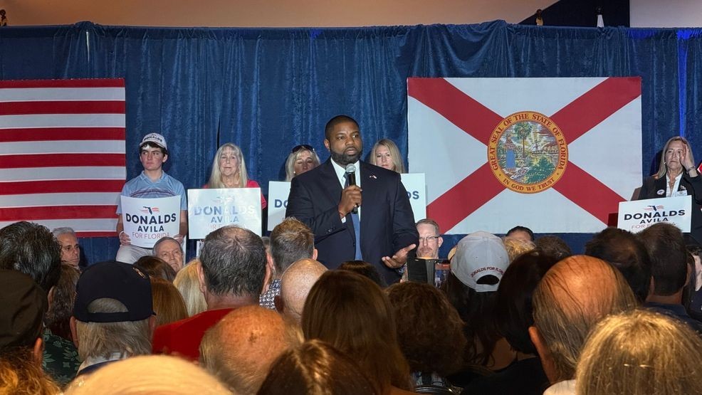 Byron Donalds campaigns in Delray Beach, addresses DeSantis endorsement and Hope Florida