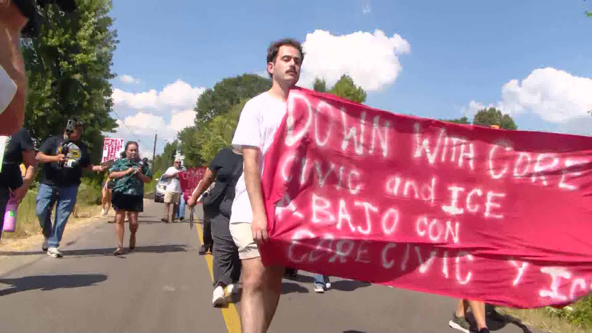 Community leaders protest outside Mason ICE facility amid alleged hunger strike