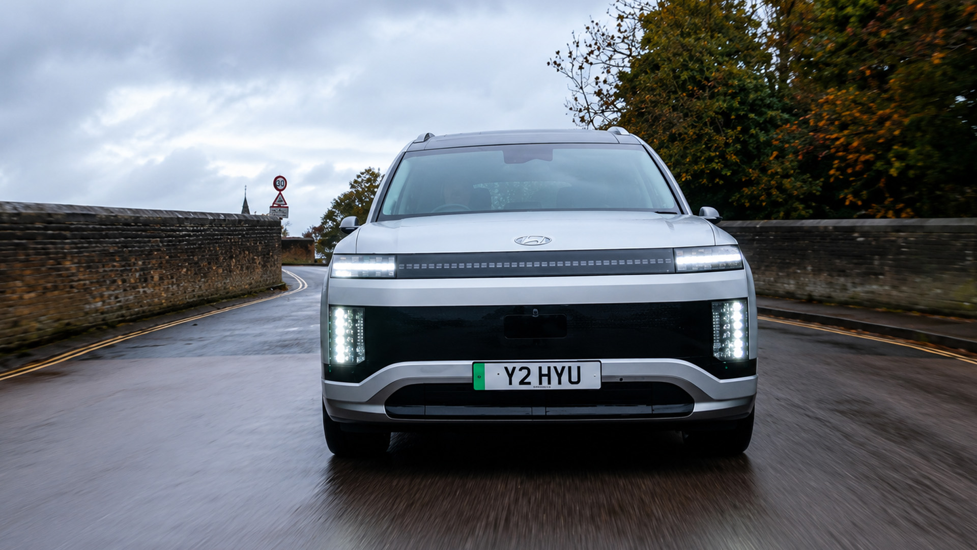 Hyundai IONIQ 9 electric SUV shows its large proportions on the road
