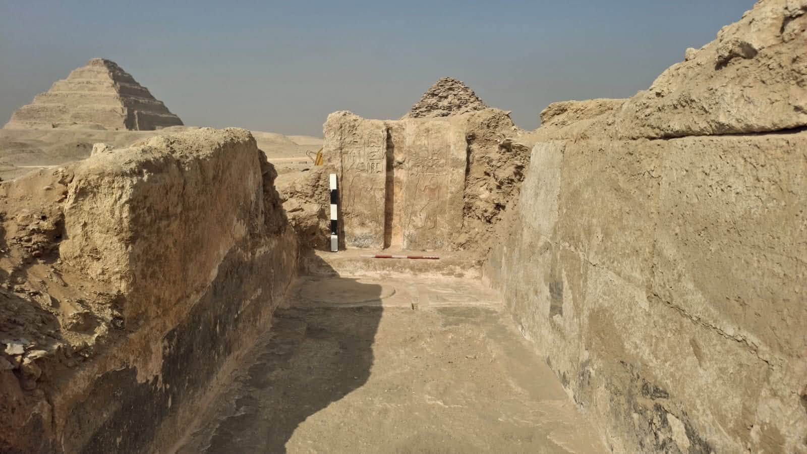 Archaeologists discover a 4,000-year-old tomb with a false door at Egypt's ancient Saqqara necropolis
