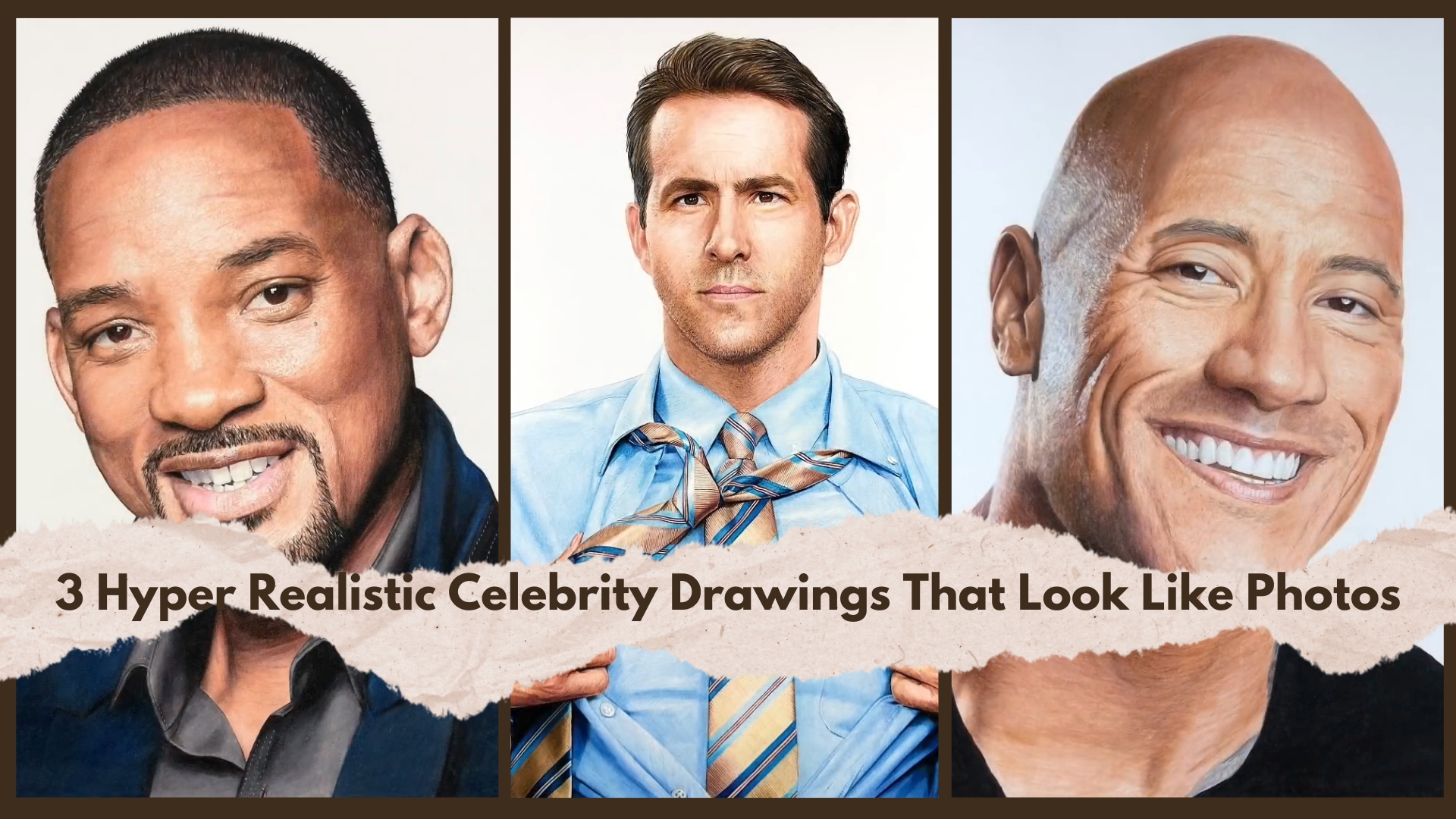 3 hyper realistic celebrity drawings that look like photos