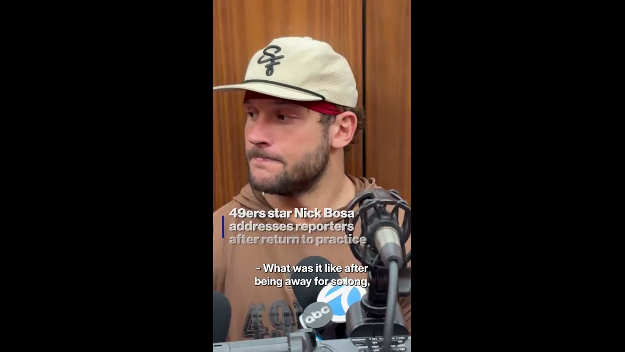 Nick Bosa 'very encouraged' after first practice back
