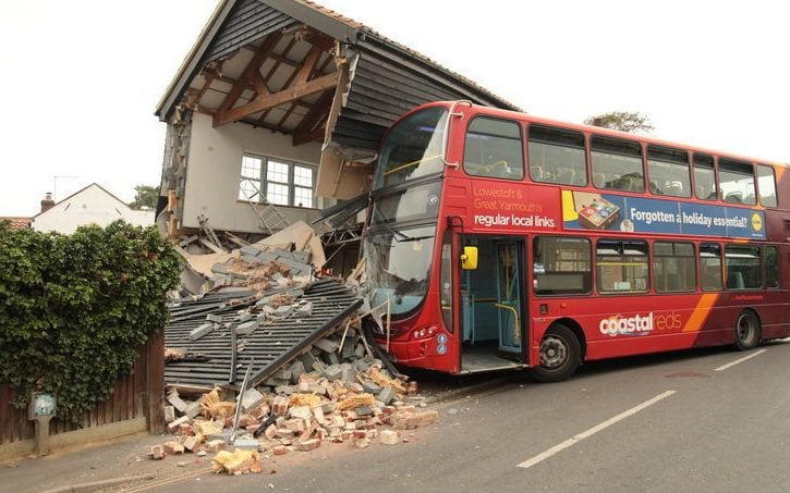 A resident described hearing a sound like a bomb as the bus collided with the building - Tony Bushke / SWNS