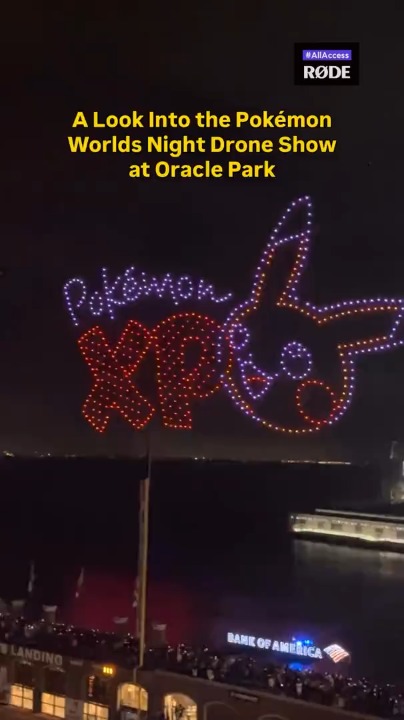 Pokémon drone show at Oracle Park