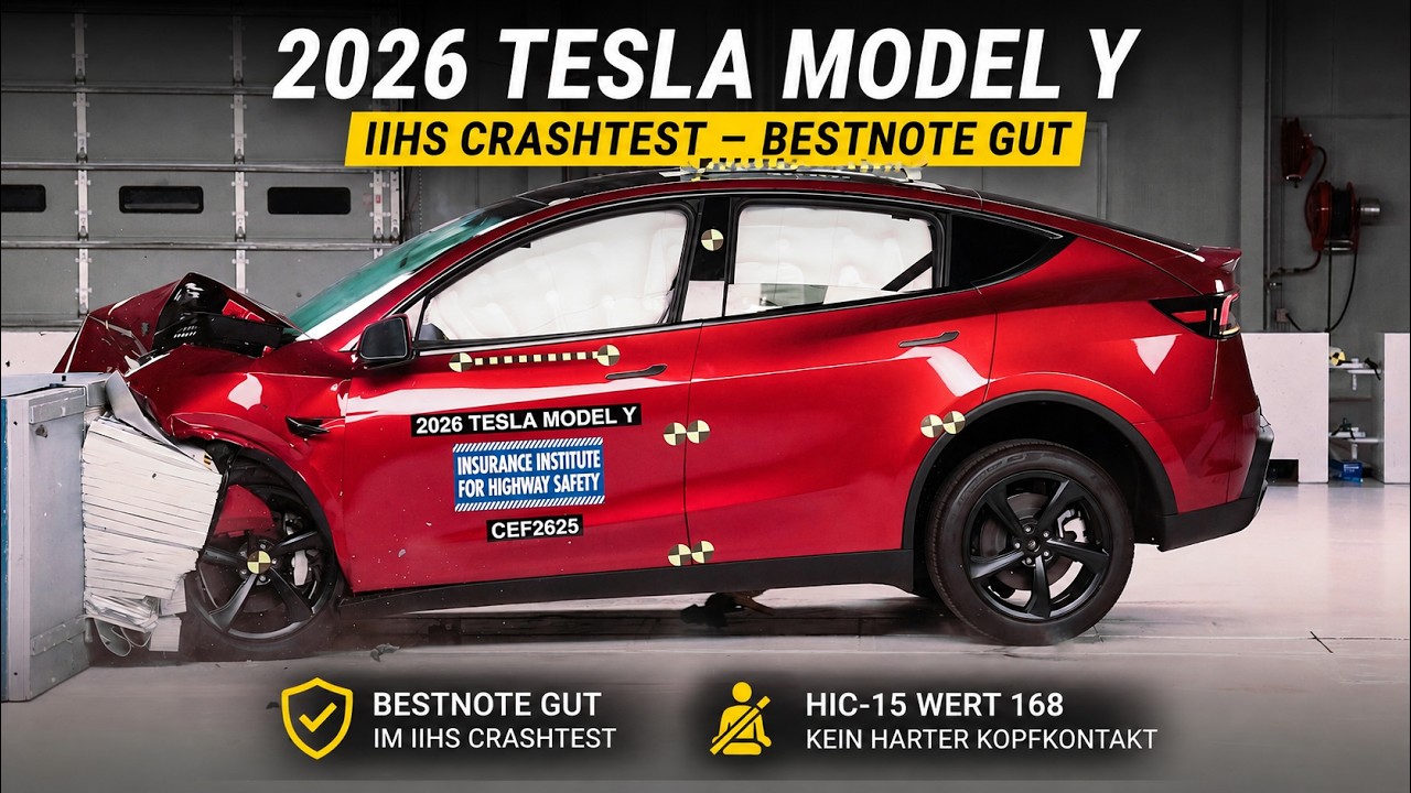 2026 Tesla Model Y IIHS Crashtest: So sicher ist das SUV