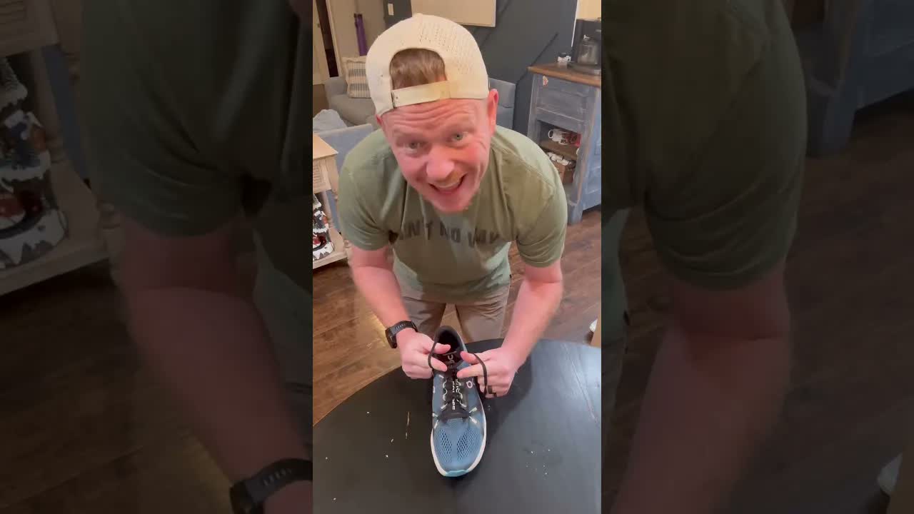 Forget bunny ears - he found a much more entertaining way to tie shoes