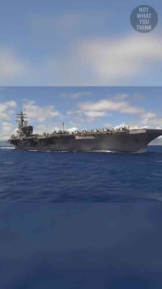 Pushing aircraft carrier with a jet engine