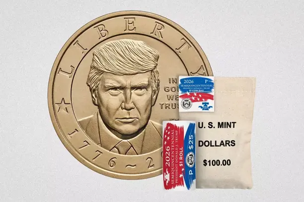 Đồng xu 1 USD có hình Tổng thống Donald Trump. Ảnh: Bộ Tài chính Mỹ
