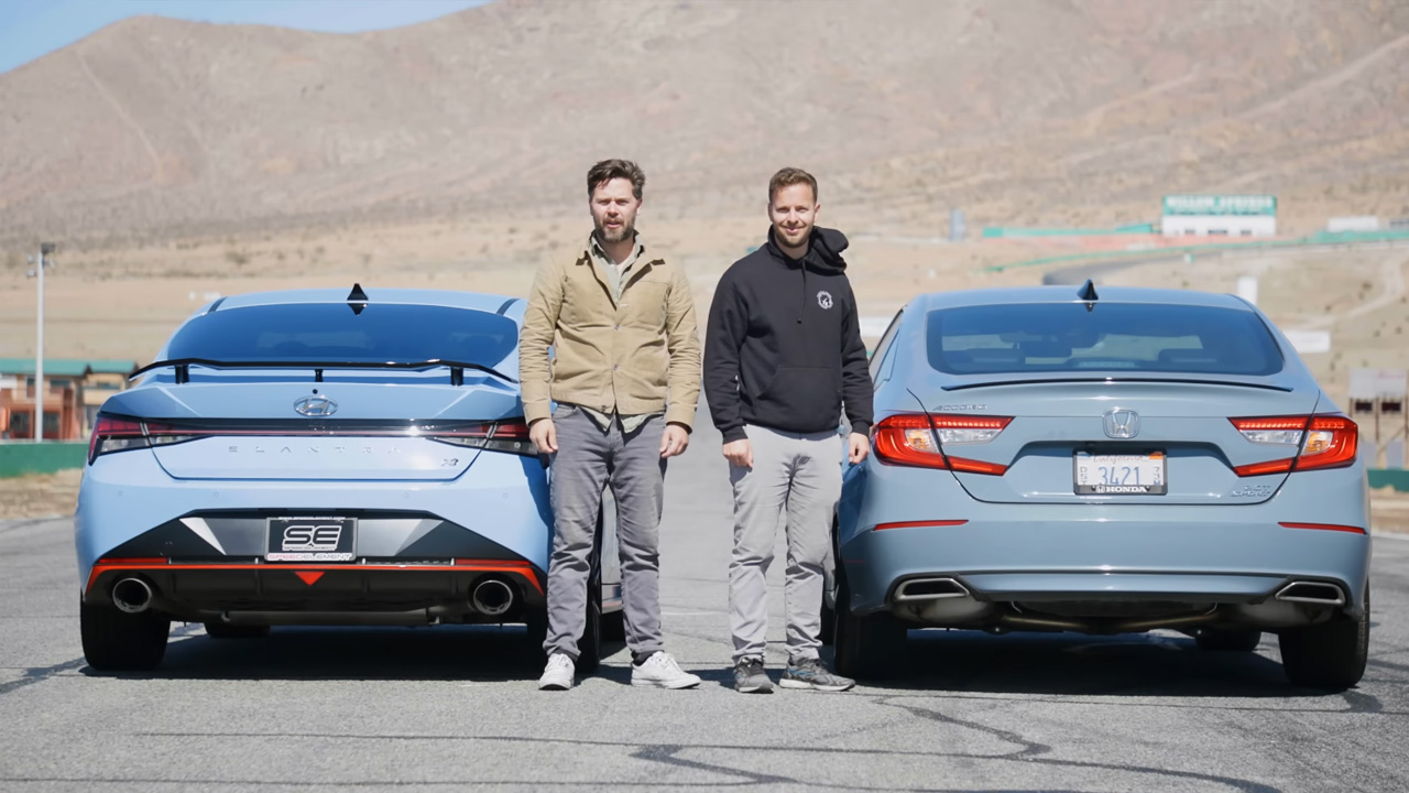 Hyundai Elantra N and Honda Accord 2.0T race at Willow Springs