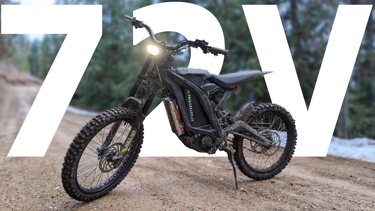 72V Surron first ride + KTM 300 drag race