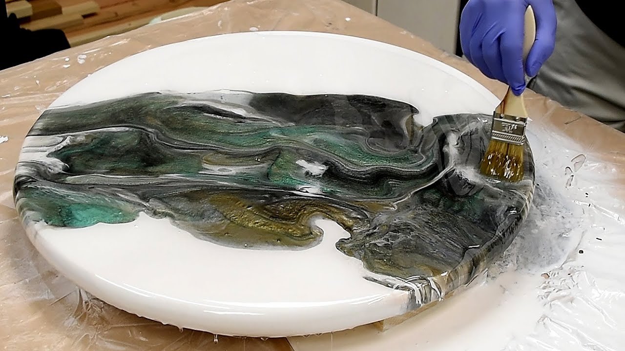 Epoxy resin wood table transformation