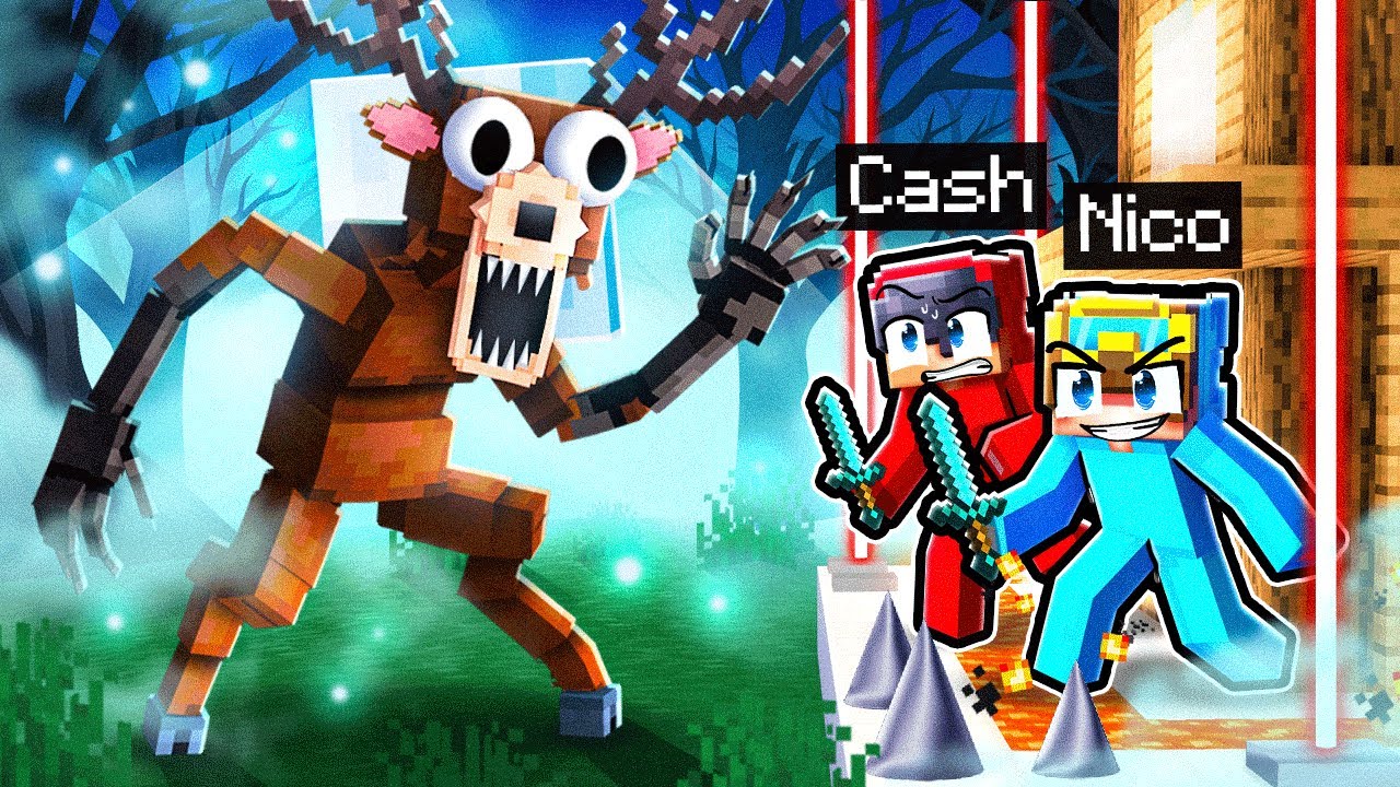 Minecraft, but a deer monster chases us 🌙