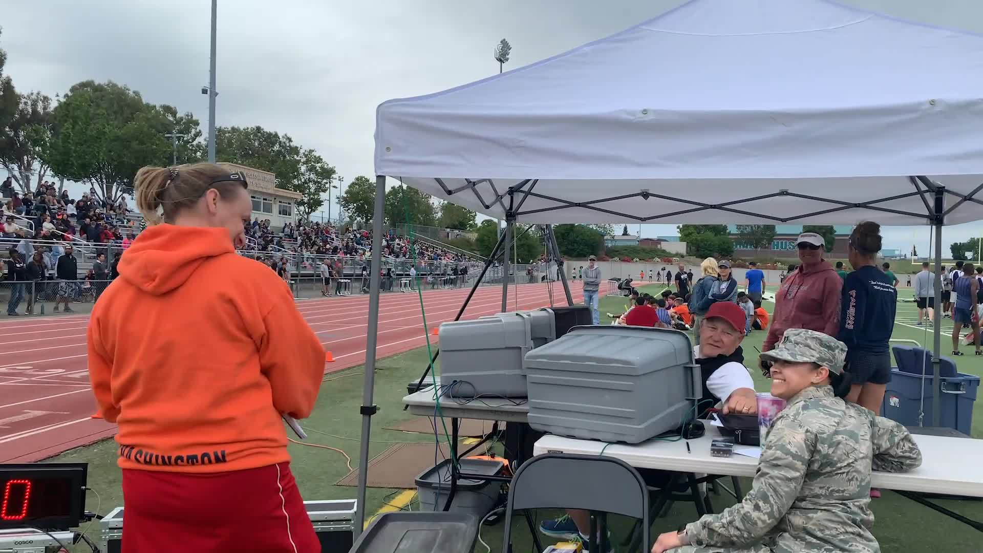 Relay race finish line hosts military reunion event