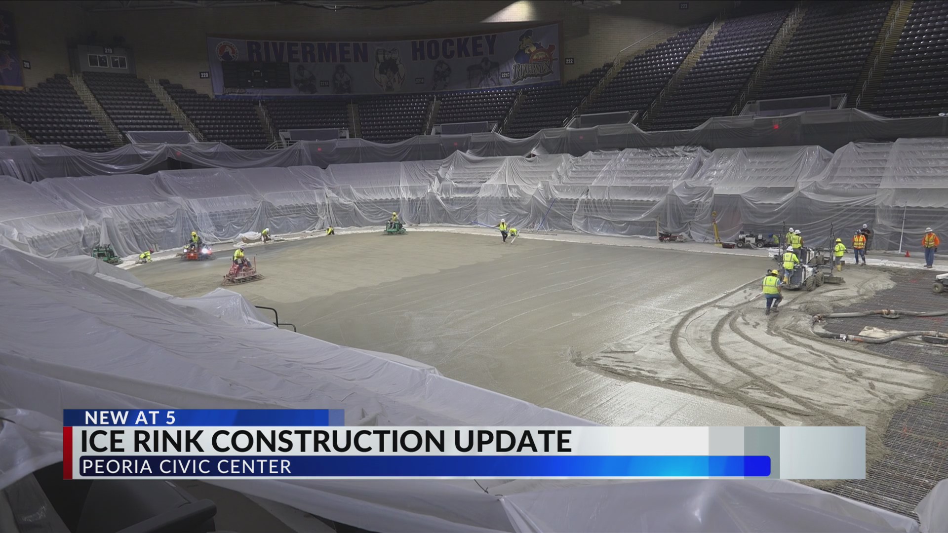 Ice rink construction continues at Peoria Civic Center
