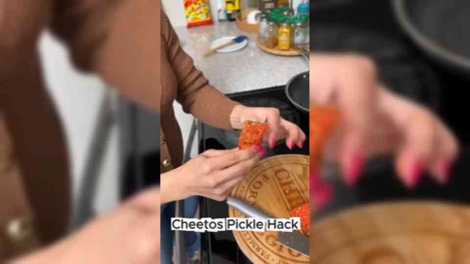 Crunchy Cheetos pickle snack hack with a unique twist