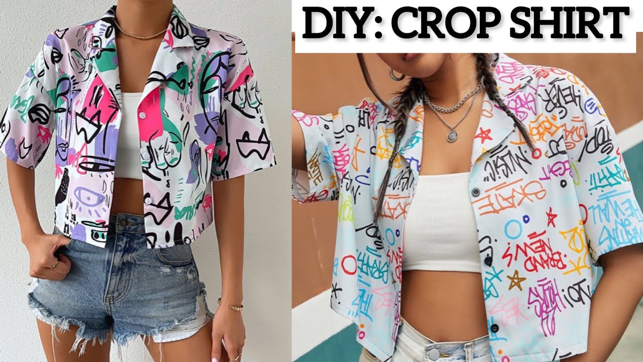 Drafting a crop shirt with notched collar