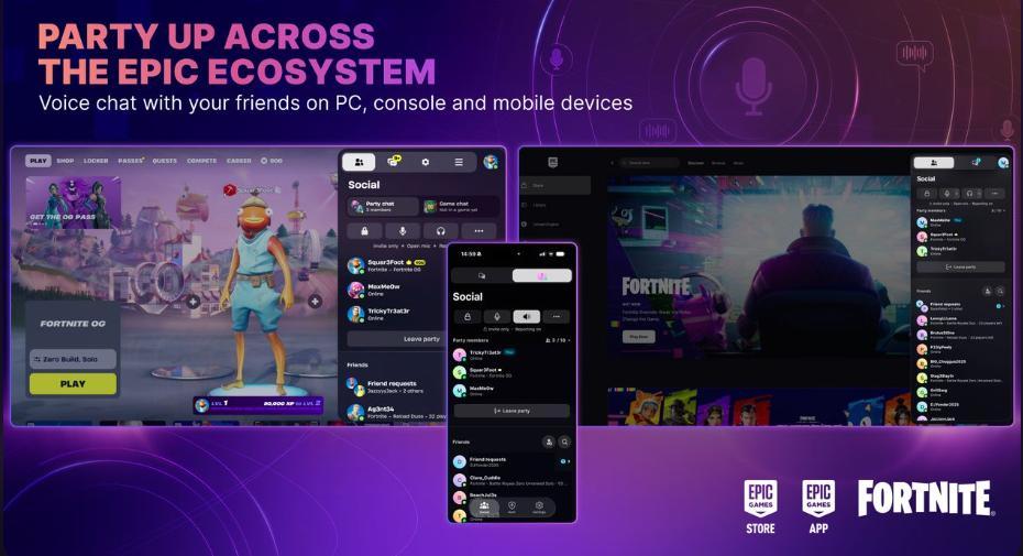 Epic Parties brings cross-platform voice chat to 'Fortnite' and Epic Games