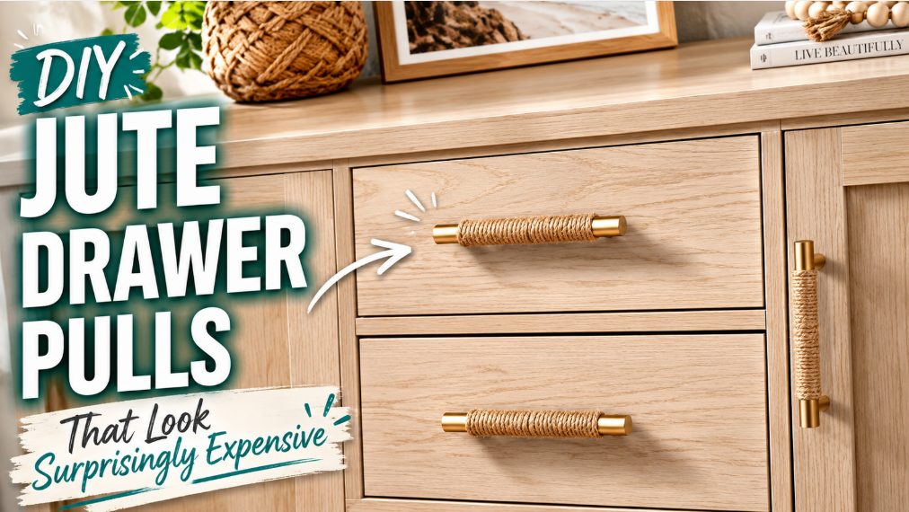 DIY jute furniture handles that look expensive and stylish