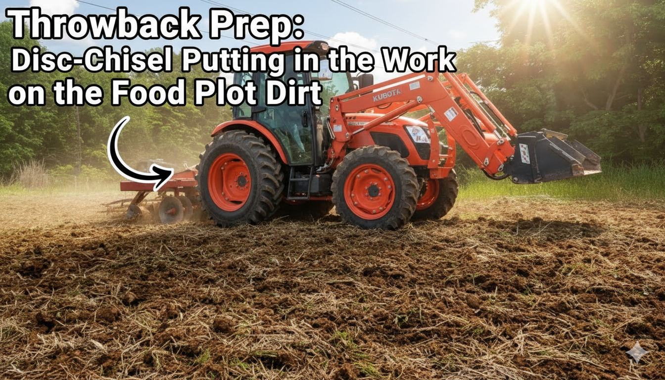 Throwback prep: Disc-chisel putting in the work on the food plot dirt