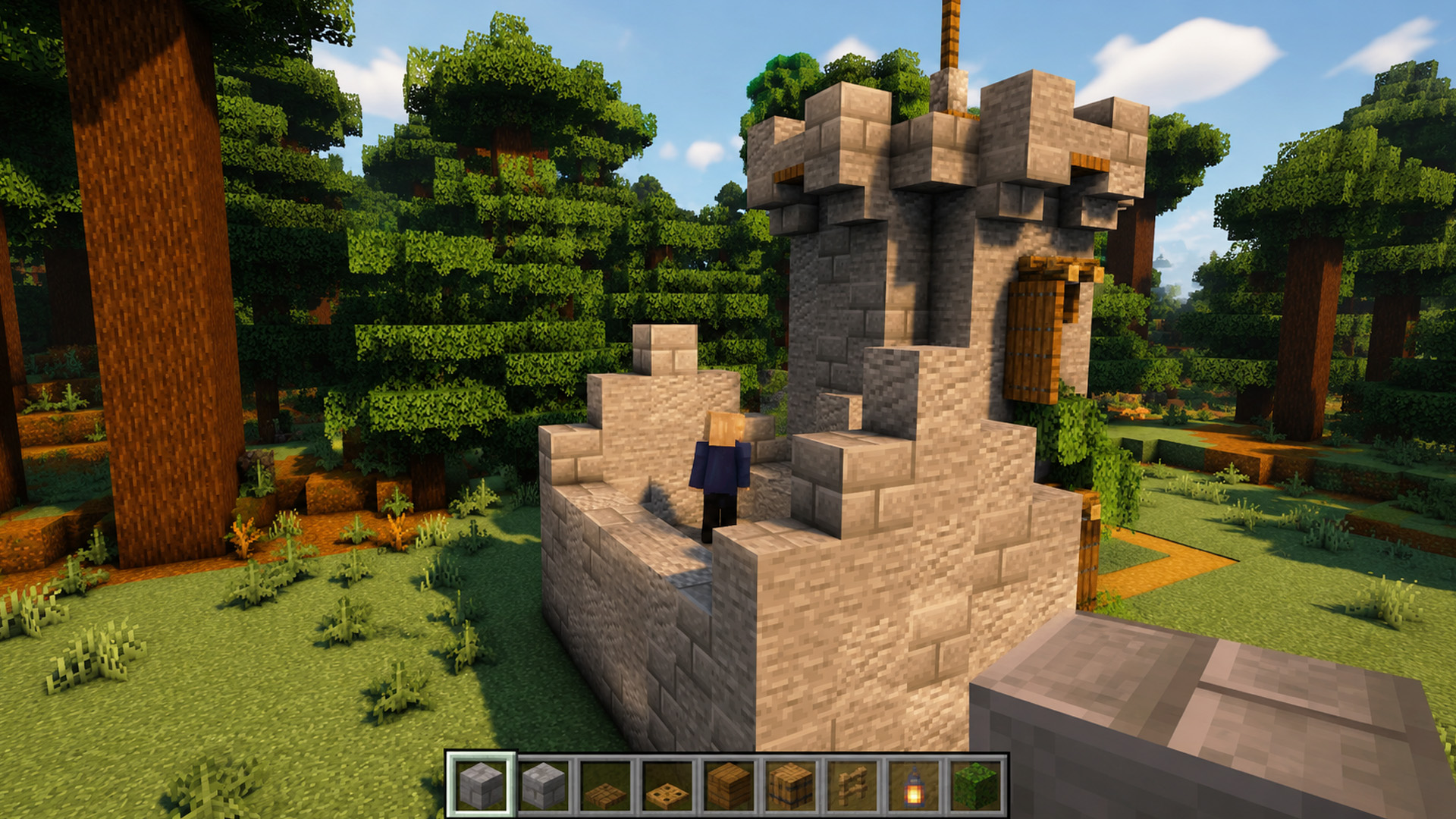 How to build an easy medieval castle survival base in Minecraft