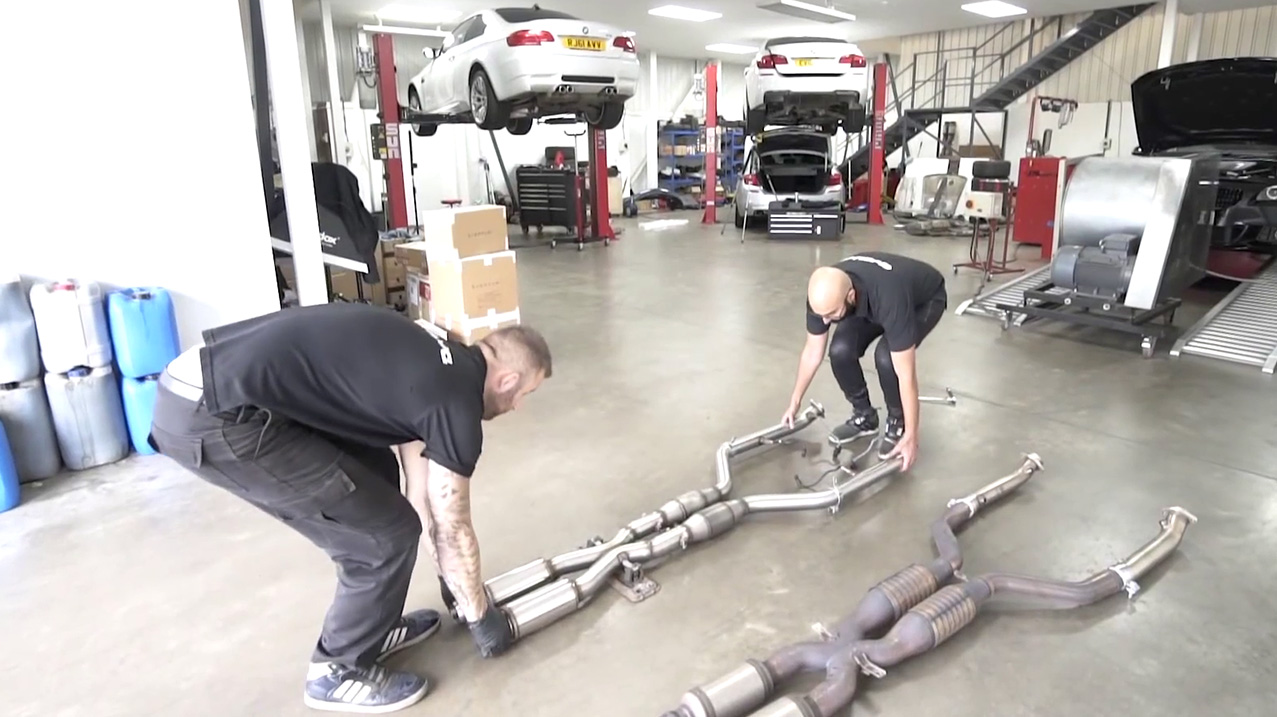 BMW M3 X pipe upgrade takes shape