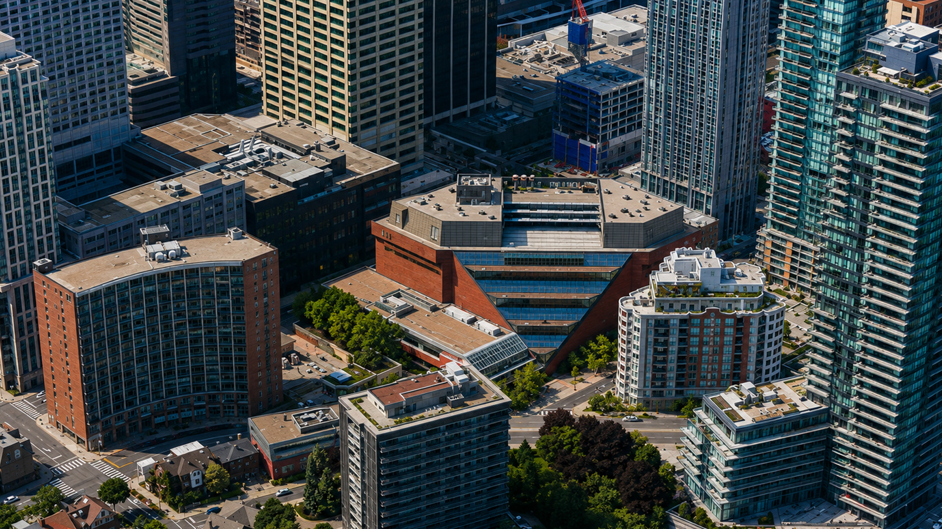 Toronto’s library landmark between skyscrapers