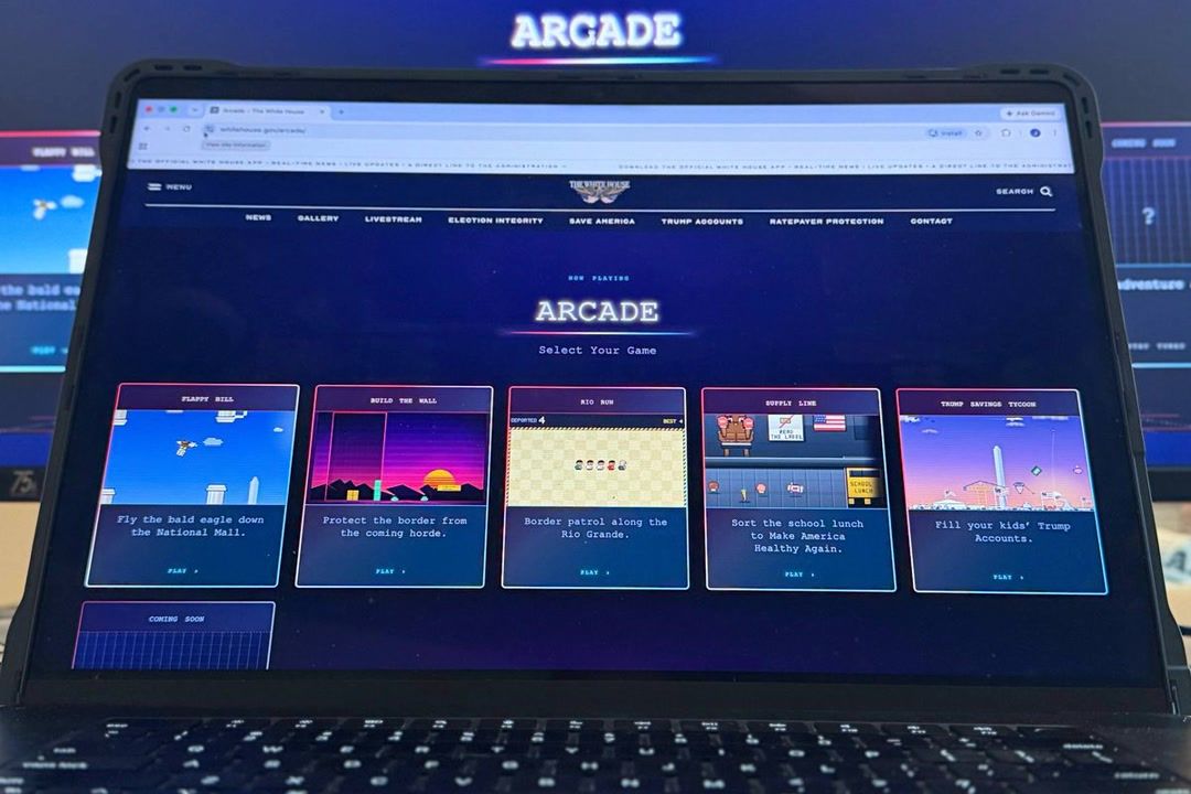 White House releases absurd arcade games, such as Build the Wall Tetris