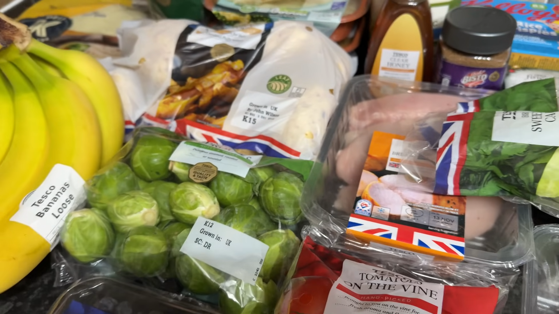 Unpacking a weekly family supermarket haul on a budget