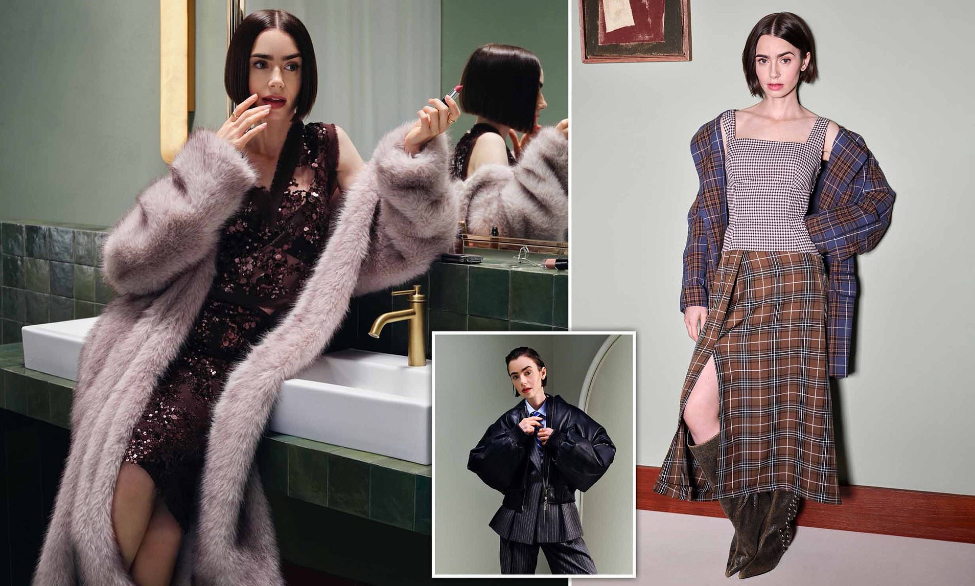 Emily goes budget: Lily Collins swaps her Parisian style for affordable fashion