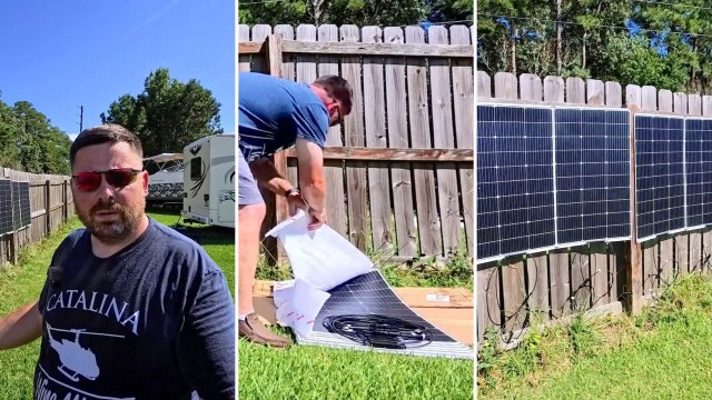 Solar enthusiast mounts 1,000 watts on backyard fence, says setup took ...
