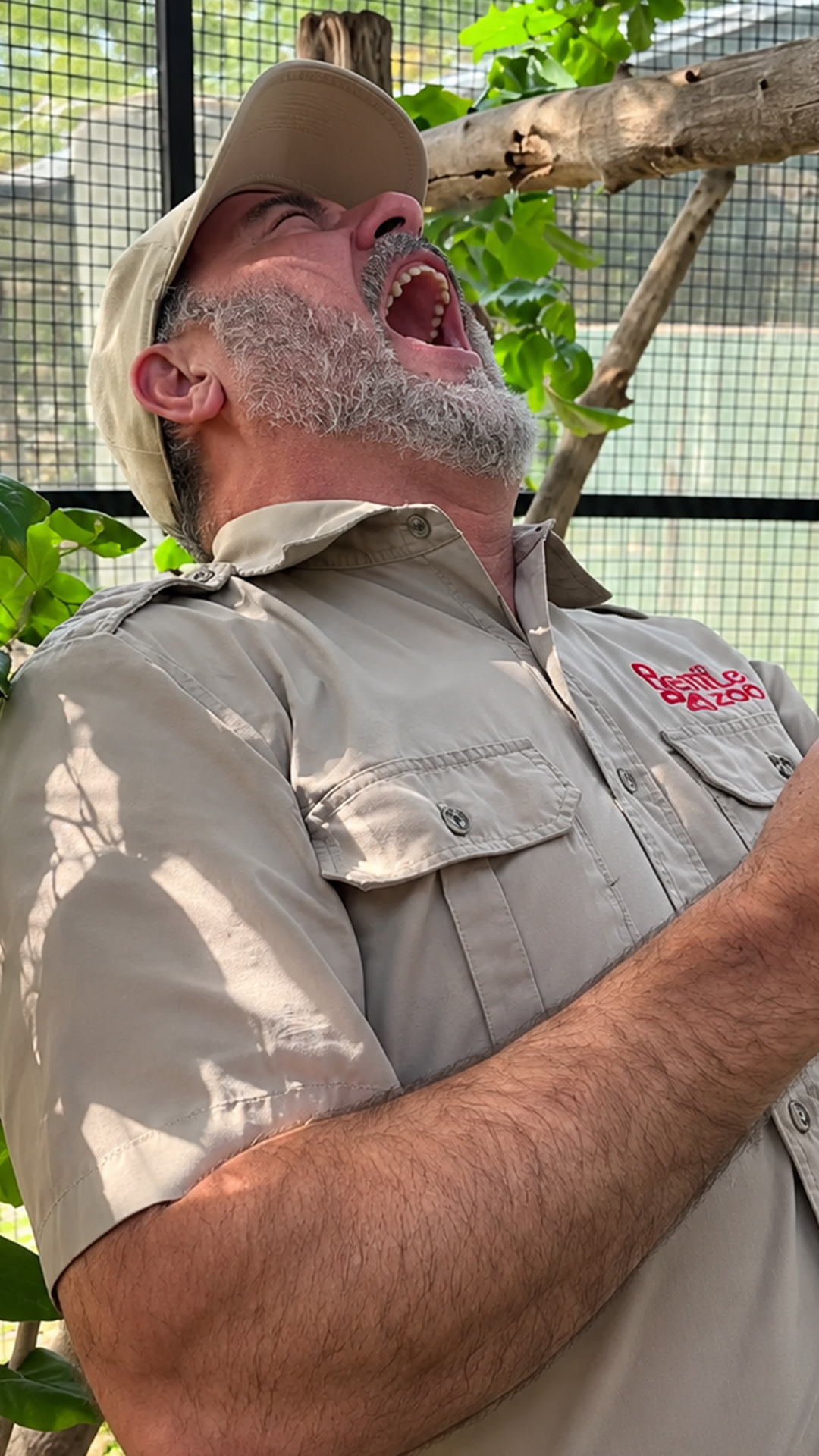 He mimics bird calls during a fun aviary encounter